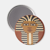 Aimant Crochet noir beige Brown King Tut Imprimer en rond (Recto/Verso)