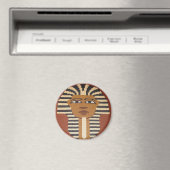 Aimant Crochet noir beige Brown King Tut Imprimer en rond (In Situ (Lave-vaisselle))