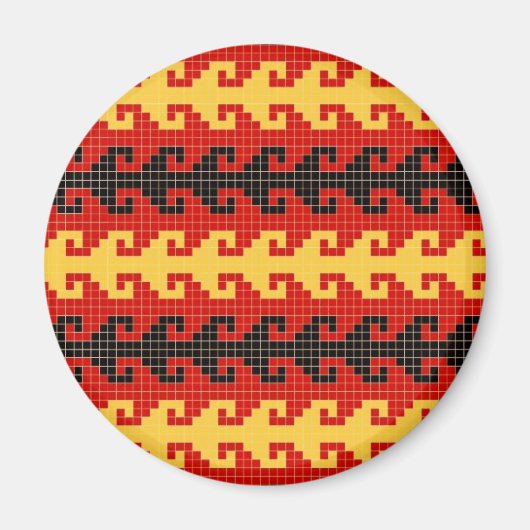 Aimant "crochet" - rouge/jaune/noir (Devant)