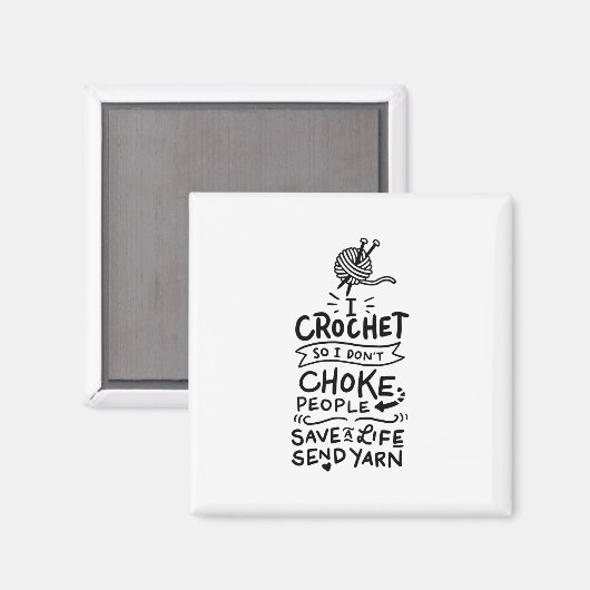 Aimant Crocheter Crochet laine (Recto/Verso)