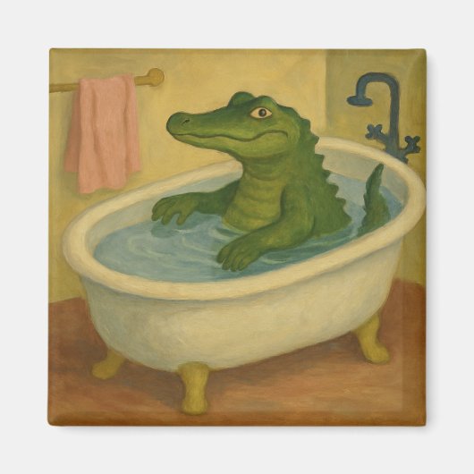 Aimant Crocodile à l'heure du bain (Devant)