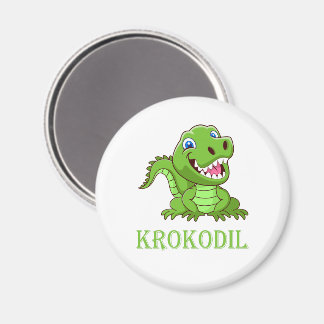 Aimant Crocodile de dessin animé vert blanc