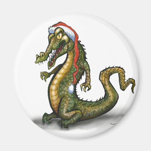 Aimant Crocodile de Noël (Devant)