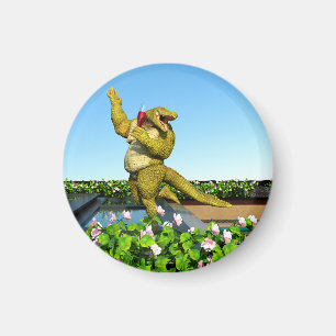 Aimant Crocodile drôle Champagne Fête Piscine Art