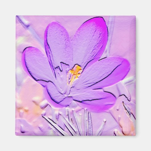 Aimant Crocus violet embouti (Devant)