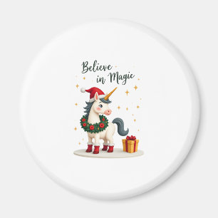 Aimant Croire en la licorne festive de magie portant un N