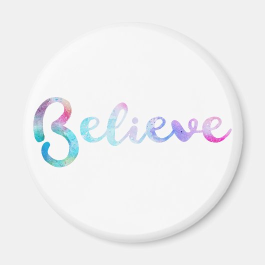 Aimant Croire la typographie de l'aquarelle (Devant)