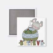 Aimant Croire l'ornement de la souris Noël Fêtes (Recto/Verso)