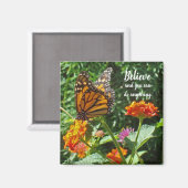 Aimant Croire Orange Monarch Butterfly Inspiration photo (Recto/Verso)