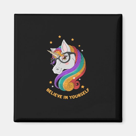Aimant Crois En Toi-Même Unicorne (Devant)
