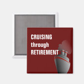 Aimant Croisière à travers la retraite rouge foncé (Recto/Verso)