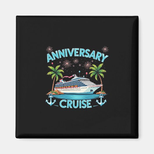 Aimant Croisière d'anniversaire 2025 Couples assortis Cél (Devant)