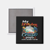 Aimant Croisière d'anniversaire 2025 Famille Anniversaire (Recto/Verso)