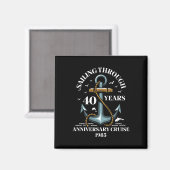 Aimant Croisière d'anniversaire de mariage de 40 ans (Recto/Verso)
