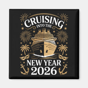 Aimant Croisière dans la nouvelle année 2026 Bateau de cr