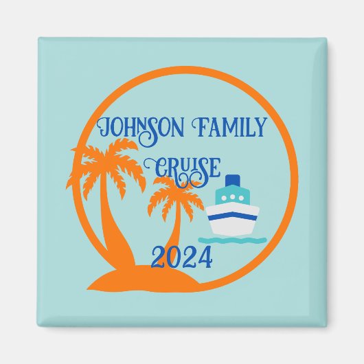 Aimant Croisière de famille modifiable (Devant)