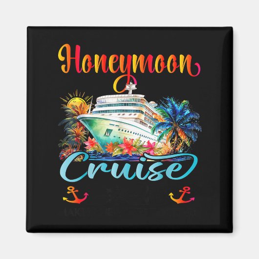 Aimant Croisière de lune de miel 2026 Graphisme Mariés (Devant)