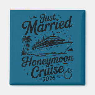 Aimant Croisière de lune de miel Cute Just Married 2026 J