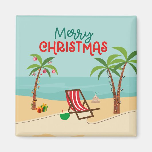 Aimant Croisière de Noël à la plage Porte (Devant)