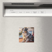Aimant Croisière de Noël Australian Shepherd : Incroyable (In Situ (Lave-vaisselle))