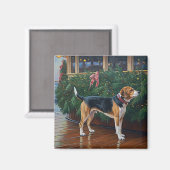 Aimant Croisière de Noël Beagle : Délice de vacances form (Recto/Verso)
