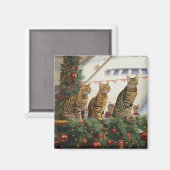 Aimant Croisière de Noël des chats du Bengale : Pawsome H (Recto/Verso)