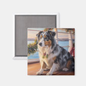 Aimant Croisière de Noël du berger australien : Pawsome (Recto/Verso)