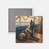 Aimant Croisière de Noël du berger de Belgique : Pawsome  (Recto/Verso)