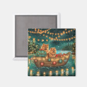 Aimant Croisière festive de Noël du Chow Chow (Recto/Verso)