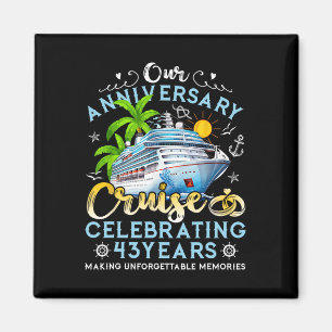 Aimant Croisière Joyeux Anniversaire Célébrant 43 Ans Réd