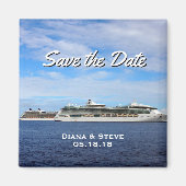 Aimant Croisière Mariage Faveur | Enregistrer la date nau (Devant)
