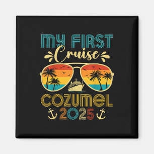 Aimant Croisière Première Vintage Cozumel 2025 Famille As