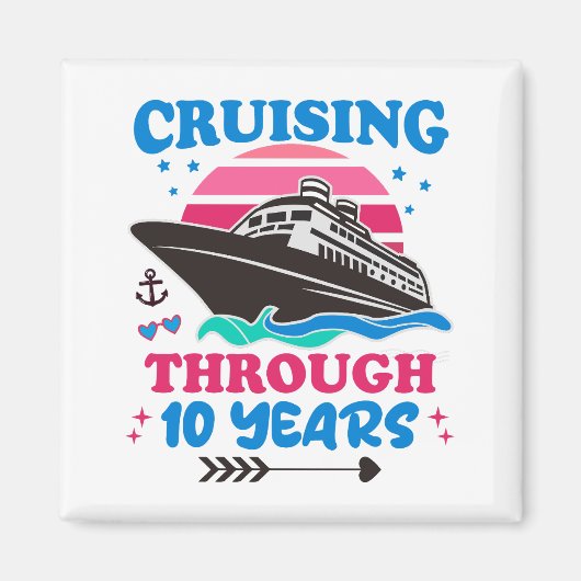 Aimant Croisière Sur 10 Ans Mariage (Devant)