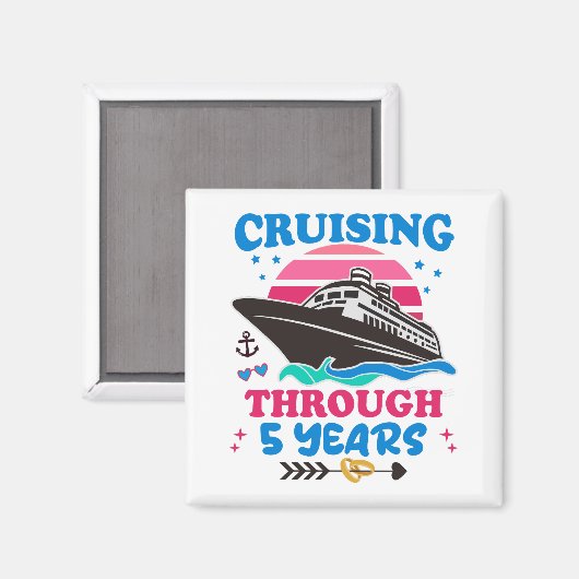 Aimant Croisière Sur 5 Ans Mariage (Recto/Verso)