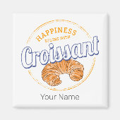 Aimant Croissant Snack Vintage France Retro Breakfast (Devant)