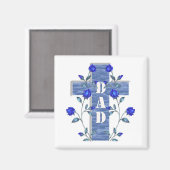 Aimant croix bleu papa (Recto/Verso)