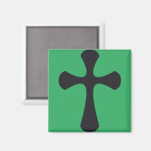 Aimant Croix bleue chrétienne (Recto/Verso)