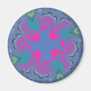 Aimant Croix Bleue rose et Cornflower