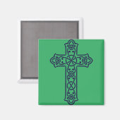 Aimant Croix celtique haute bleue (Recto/Verso)