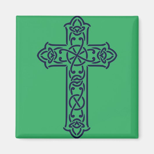 Aimant Croix celtique haute bleue (Devant)