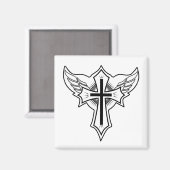 Aimant Croix chrétienne (Recto/Verso)