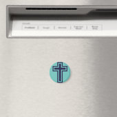 Aimant Croix chrétienne bleue différentes variantes (In Situ (Lave-vaisselle))