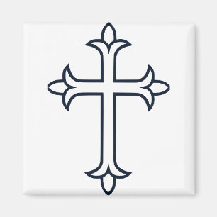 Aimant Croix Chrétienne Classique Art Minimaliste Fin