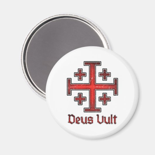 Aimant Croix chrétienne de croisé templier de Jérusalem (Recto/Verso)