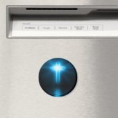 Aimant Croix chrétienne en lumière bleue (In Situ (Lave-vaisselle))