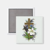 Aimant Croix chrétienne en or (Recto/Verso)