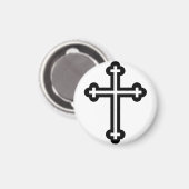 Aimant Croix chrétienne noire (Recto/Verso)