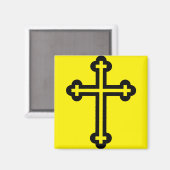 Aimant Croix chrétienne noire (Recto/Verso)