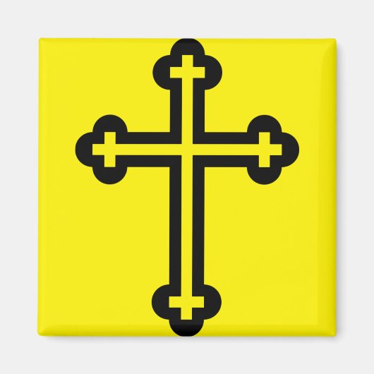 Aimant Croix chrétienne noire (Devant)