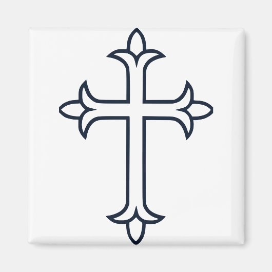 Aimant Croix chrétienne typique (Devant)